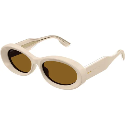 Stilvolle ovale Sonnenbrille mit ikonischen Nieten , unisex, Größe: 54 MM - Gucci - Modalova