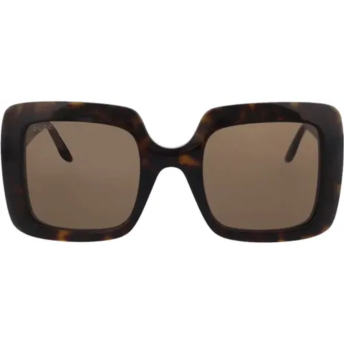 Square Acetate Sunglasses in Tortoise , female, Sizes: 52 MM - Gucci - Modalova