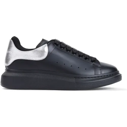 Schwarze Sneakers mit Silberner Ferse , Herren, Größe: 43 EU - alexander mcqueen - Modalova