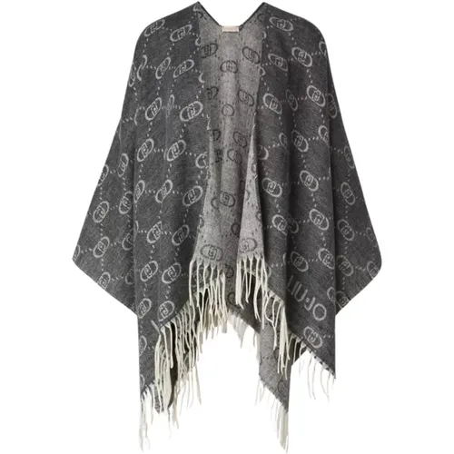 Monogramm Logo Poncho Stil , Damen, Größe: ONE Size - Liu Jo - Modalova