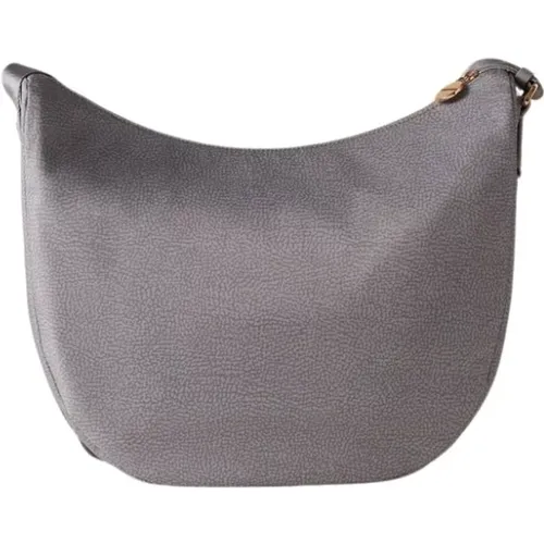 Shoulder Bags, female, , Size: ONE SIZE Clay Grey Shoulder Bag - Borbonese - Modalova