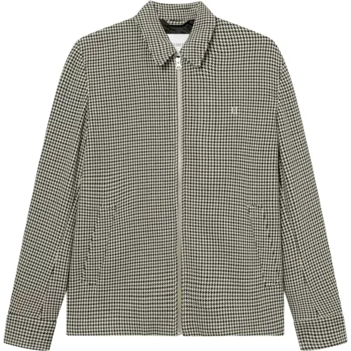 Light Jackets, male, , Size: L Como Coach Houndstooth Jacket - Les Deux - Modalova