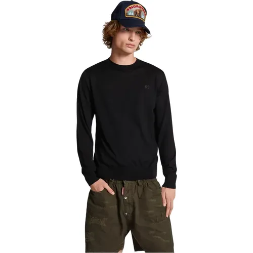 Round-neck Knitwear, male, , Size: M Stylish Perkins Fashion Collection - Dsquared2 - Modalova