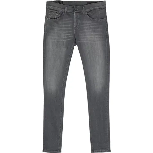 Washed Grey Slim Fit Jeans , male, Sizes: W33, W32, W31 - Dondup - Modalova