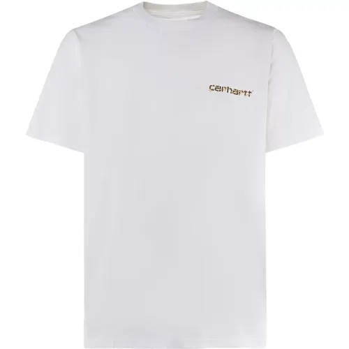 Weißes Baumwoll-T-Shirt mit Logo , Herren, Größe: XL - Carhartt WIP - Modalova