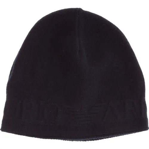 Beanies, male, , Size: M Bird`s Eye Beanie Hat - Emporio Armani - Modalova