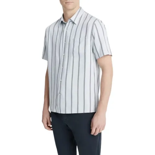 Classic Stripe Short-Sleeve Shirt , male, Sizes: L - Vince - Modalova