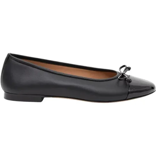 Schwarze Lederballerinas , Damen, Größe: 37 EU - PARALLELE - Modalova