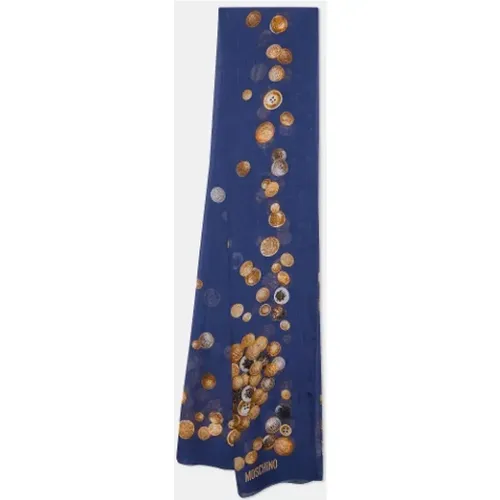 Pre-owned Scarves, female, , Size: ONE SIZE Stylish Marine Silk Scarf - Moschino Pre-Owned - Modalova