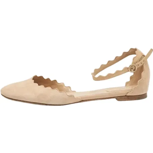 Pre-owned Flats, female, , Size: 7 1/2 US Pre-owned Suede flats - Chloé Pre-owned - Modalova