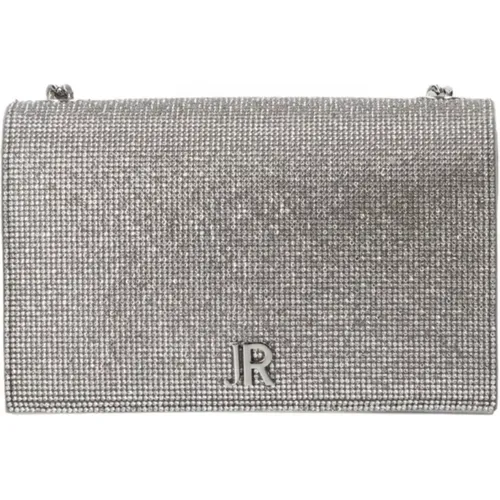 Clutches, female, , Size: ONE SIZE Silver Shoulder Bag with Rhinestones - John Richmond - Modalova