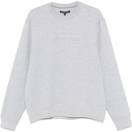 Grey Embossed Logo Crew Sweater , male, Sizes: XL, L, M, 2XL - Michael Kors - Modalova