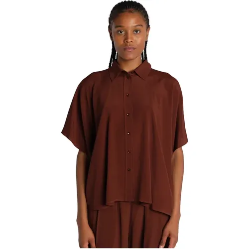 Silk Blend Shirt , female, Sizes: L - Momoni - Modalova