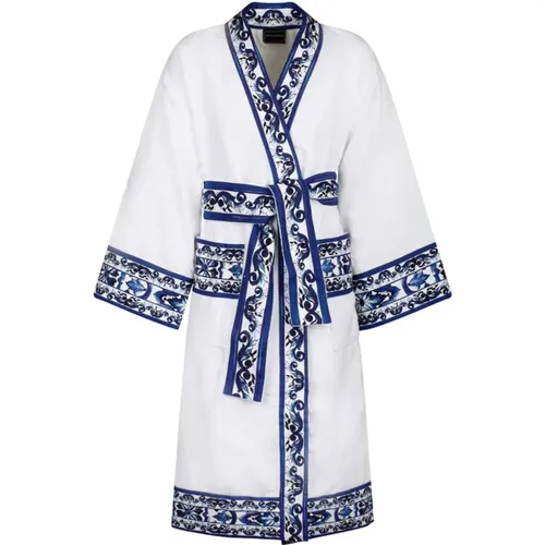 Robes, female, , Size: S Barocco Logo Print Signature Robe - Dolce & Gabbana - Modalova