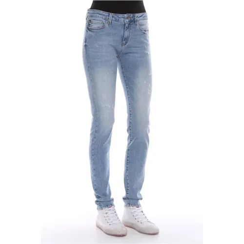 Denim Jeans Regular mit Glitter Logo - Love Moschino - Modalova
