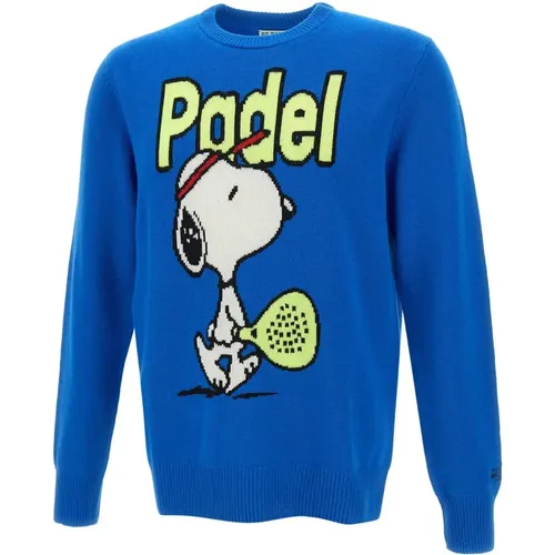 Round-neck Knitwear, male, , Size: M Snoopy Padel Lover Wool Sweater - MC2 Saint Barth - Modalova