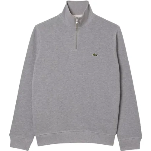 Sweatshirts, male, , Size: XL Zip-Up High Neck Interlock Sweatshirt - Lacoste - Modalova