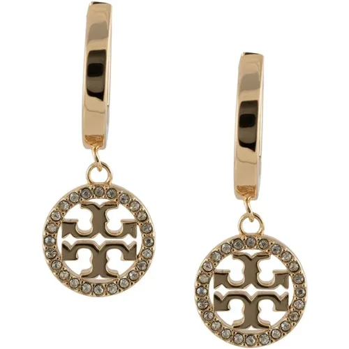 Pave Huggie Hoop Earring Accessories , female, Sizes: ONE SIZE - TORY BURCH - Modalova