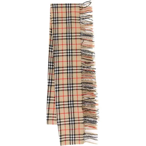 Winter Scarves, female, , Size: ONE SIZE Cashmere Frayed Scarf - Burberry - Modalova