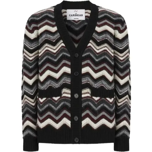 Cardigans, male, , Size: L Zigzag Cardigan - Missoni - Modalova