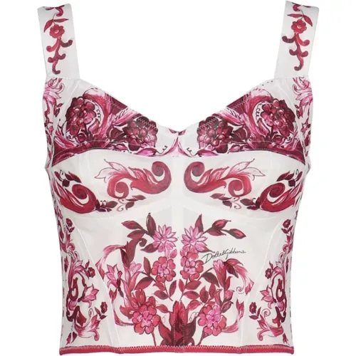 Majolica Print Bustier Top - Dolce & Gabbana - Modalova