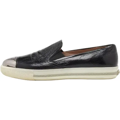 Pre-owned Flats, female, , Size: 11 US Pre-owned Leather sneakers - Miu Miu Pre-owned - Modalova