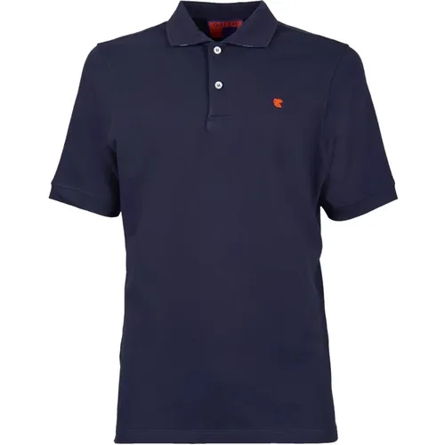 Blau Polo Shirt Italien Baumwolle , Herren, Größe: XL - Gallo - Modalova