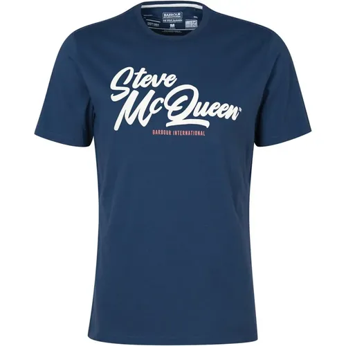 Murrey Graphic T-Shirt - Steve McQueen Collection , male, Sizes: 2XL, 3XL, L, M - Barbour - Modalova