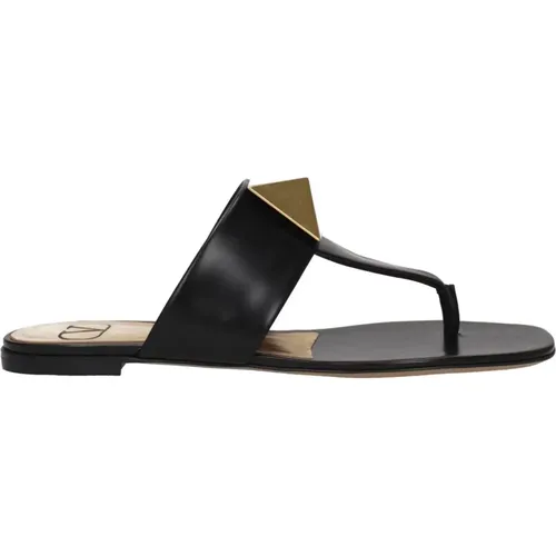 Flip Flops, female, , Size: 6 US Leather Sandals Ss22 - Valentino Garavani - Modalova