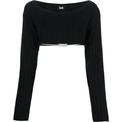 Bling Crop Sweater , female, Sizes: S, M - Gcds - Modalova