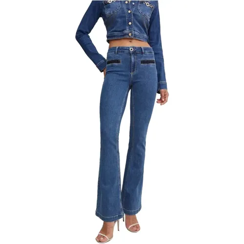 Glitter Detail Donna Jeans Slim Fit , female, Sizes: W27, W24, W30, W29, W28, W26, W25, W31 - Liu Jo - Modalova