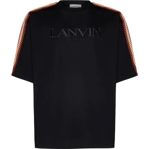 T-Shirts, male, , Size: S Lace-Embellished T-shirt - Lanvin - Modalova