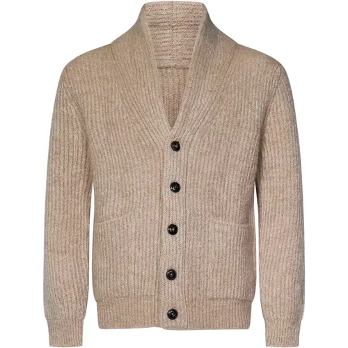 Shawl Collar Sweater Alpaca Wool , male, Sizes: S, L, M - Fortela - Modalova