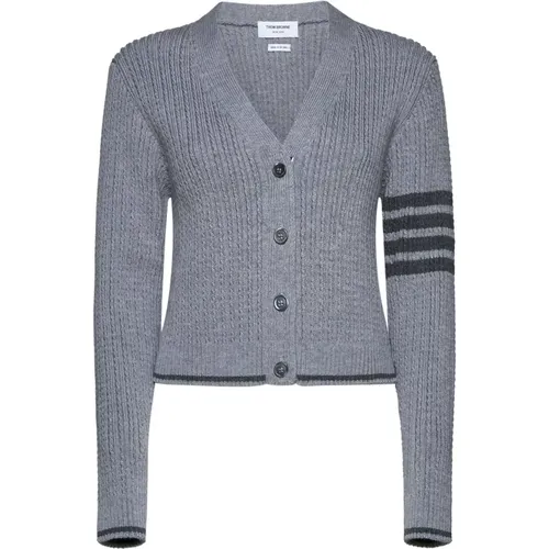 Cropped V-Neck Pullover mit Streifen - Thom Browne - Modalova