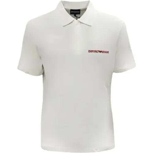 Short Sleeve Polo Shirt with Logo Print , male, Sizes: L, M, S - Emporio Armani - Modalova