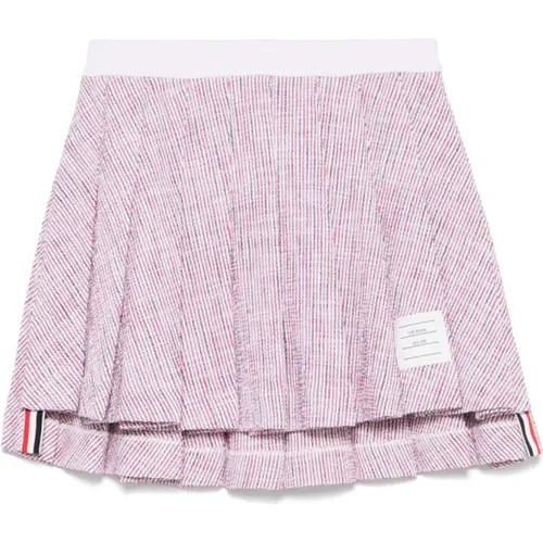 Short Skirts, female, , Size: XS Striped A-Line Pleated Skirt - Thom Browne - Modalova