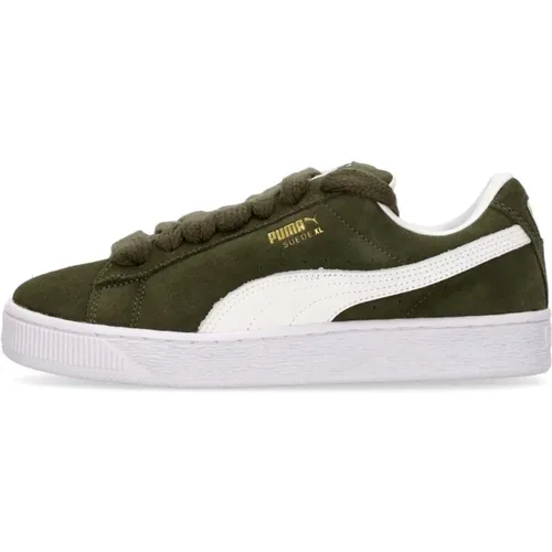 Sneakers, male, , Size: 7 US Suede Low Shoe Dark Olive/White - Puma - Modalova