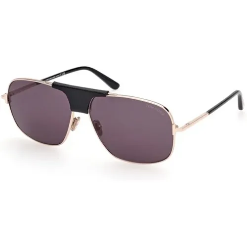 Rose Gold Smoke Sunglasses Ft1096 , male, Sizes: 62 MM - Tom Ford - Modalova