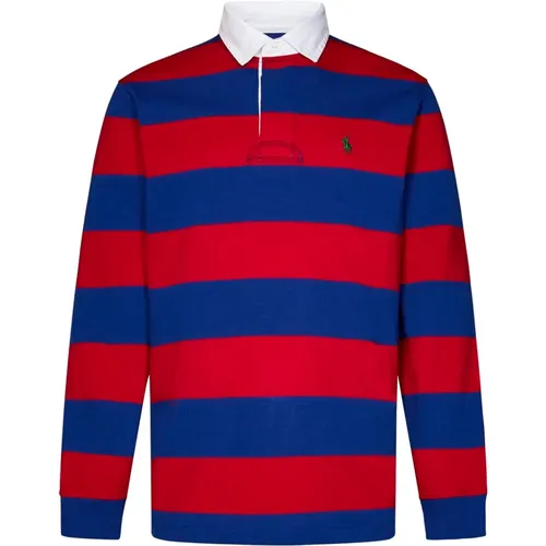 Polo Shirts, male, , Size: L Red Striped Rugby Polo Shirt - Polo Ralph Lauren - Modalova