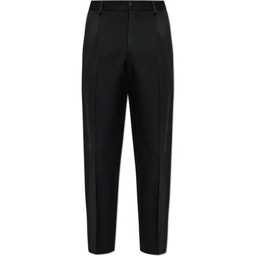 Suit Trousers, male, , Size: S Wool tuxedo trousers - Dolce & Gabbana - Modalova
