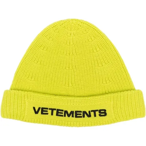 Beanies, male, , Size: M Wool Ribbed Knit Hat - Vetements - Modalova