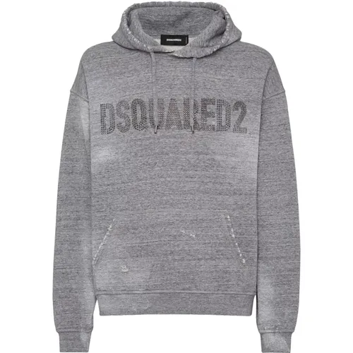 Logo-verziertes Graues Sweatshirt Hoodie - Dsquared2 - Modalova