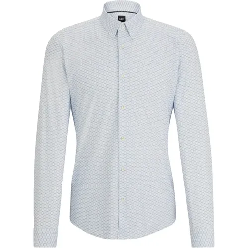 Weiße Slim Fit Jersey Hemd Roan - Hugo Boss - Modalova