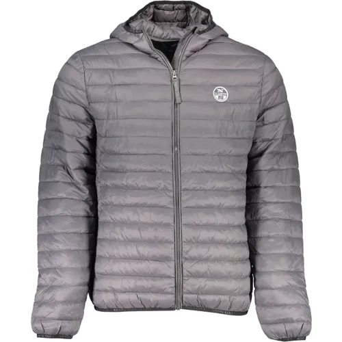 Hooded Jacket Grey Zip Logo , male, Sizes: M, 2XL, 3XL, XL, L - North Sails - Modalova