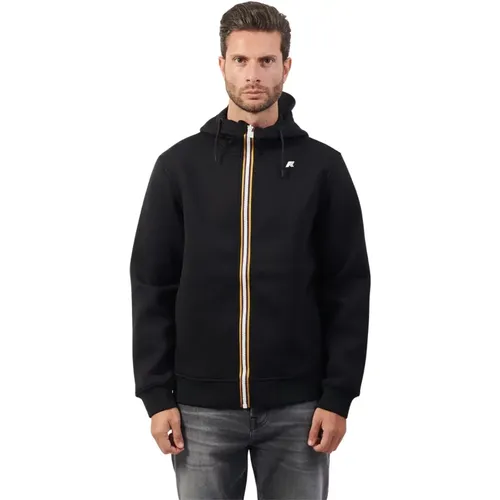 Schwarzer Pullover mit sportlichen Details , Herren, Größe: XL - K-way - Modalova