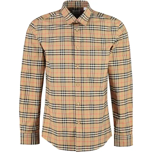 Checked cotton shirt , male, Sizes: M, L, S, XL - Burberry - Modalova