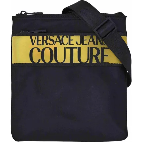 Schultertasche mit Logo-Print und Reißverschluss , Herren, Größe: ONE Size - Versace Jeans Couture - Modalova