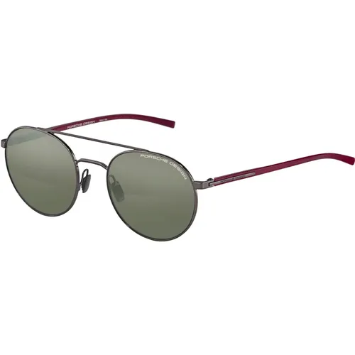 Sunglasses, male, , Size: 54 MM Stylish Sunglasses in Grey Red/Olive Blue - Porsche Design - Modalova