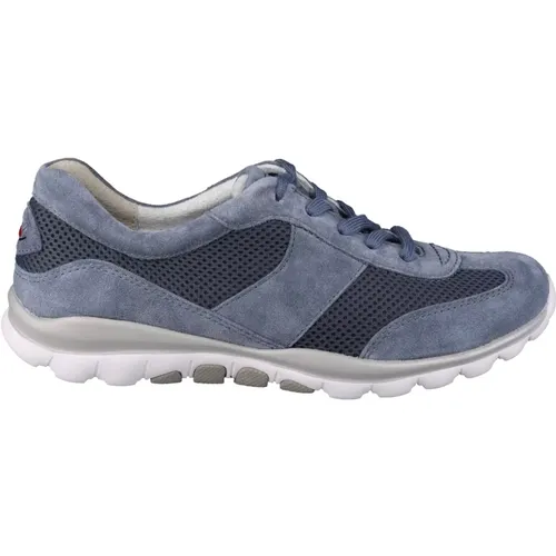 Blaue Walking Rolling Sneaker , Damen, Größe: 38 1/2 EU - Gabor - Modalova