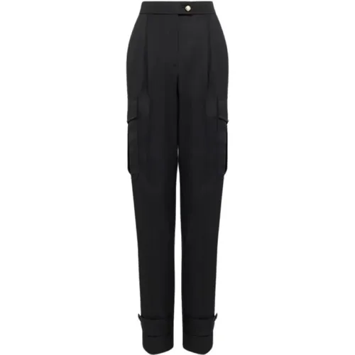 High-Waisted Tapered-Leg Military Trousers , female, Sizes: XS, S - alexander mcqueen - Modalova